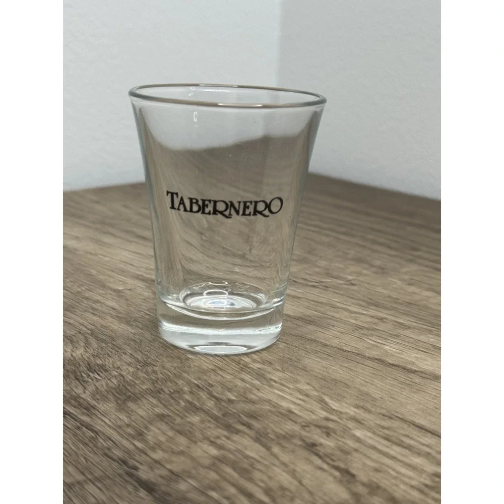 Tabernero Pisco Shot‎ Glasses Set of 4 Clear Glass Barware Logo 3.5 Inch